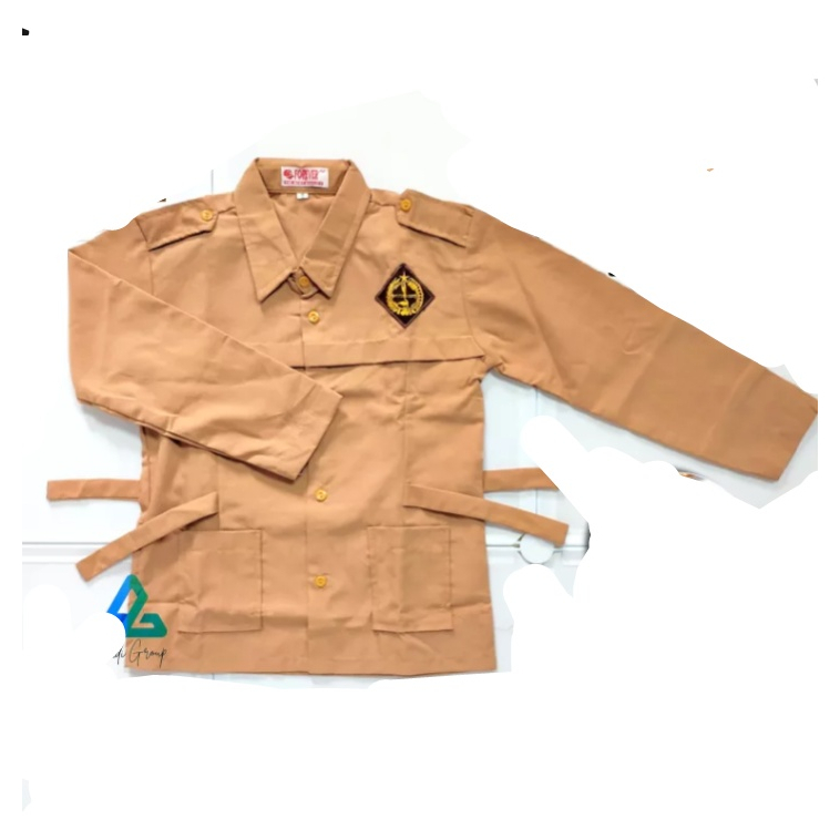 STELAN BAJU PRAMUKA SD LENGKAP ANAK PEREMPUAN LENGAN PANJANG PANJANG COKLAT  KLS 1-6SD