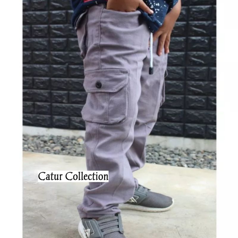 Celana Panjang Cargo Anak Laki-laki Usia 1-12 Tahun Cargo Panjang Anak Pinggang Karet kolor