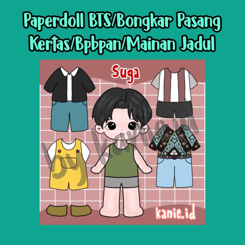 Mainan bongkar pasang kertas kekinian versi &quot;BTS&quot; /Paperdoll/Baju bajuan