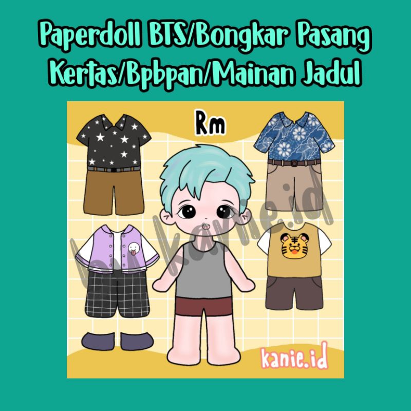 Mainan bongkar pasang kertas kekinian versi &quot;BTS&quot; /Paperdoll/Baju bajuan