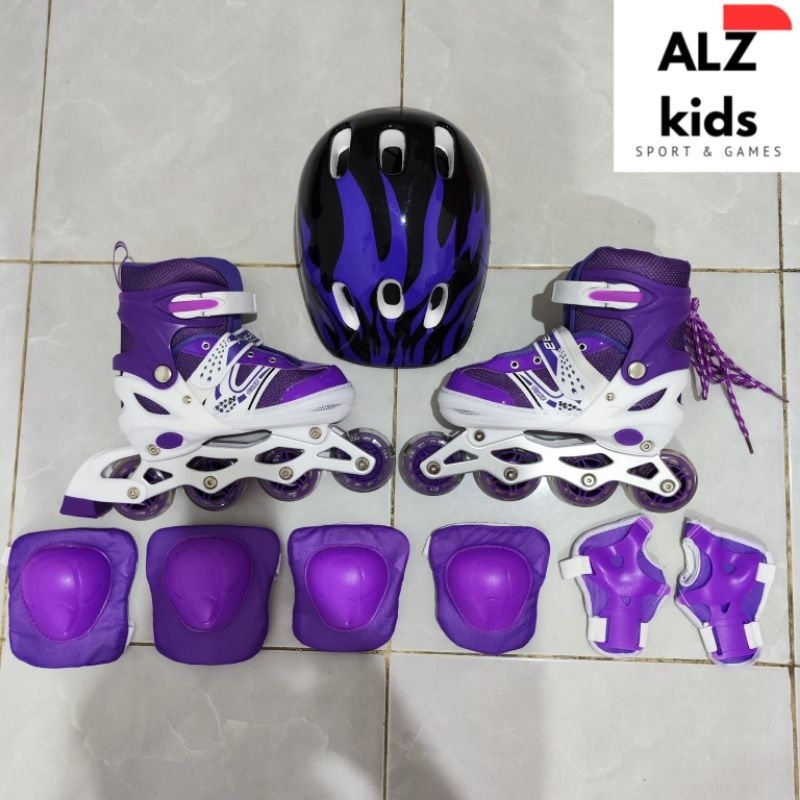 Sekombinasi putih / Pink kombinasi hitam. Terimapatu Roda Fullset Lengkap Dekker+Helm / Inline Skate Bisa Model BAJAJ