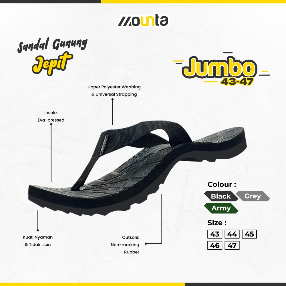 Sandal Gunung Sandal Jepit Gunung Pria Sendal Gunung  Sendal Pria Jumbo Sandal Pria Outdoor Sandal J