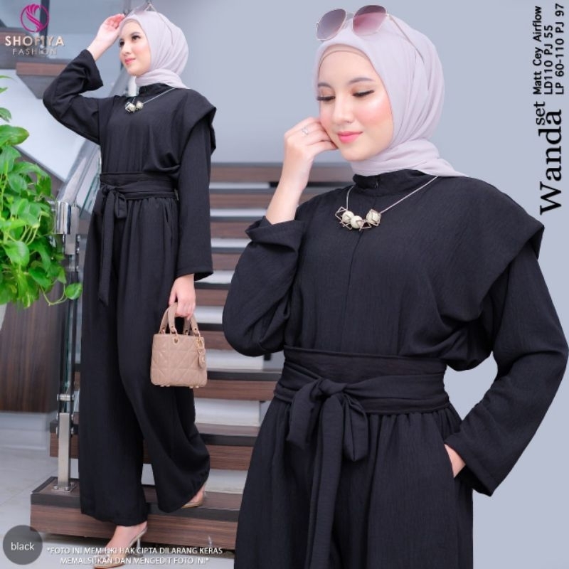 [READY] WANDA • ALZENA SET JILBAB  KULOT WANITA MUSLIM BUSUI CEY AIRFLOW BY SHOFIYA