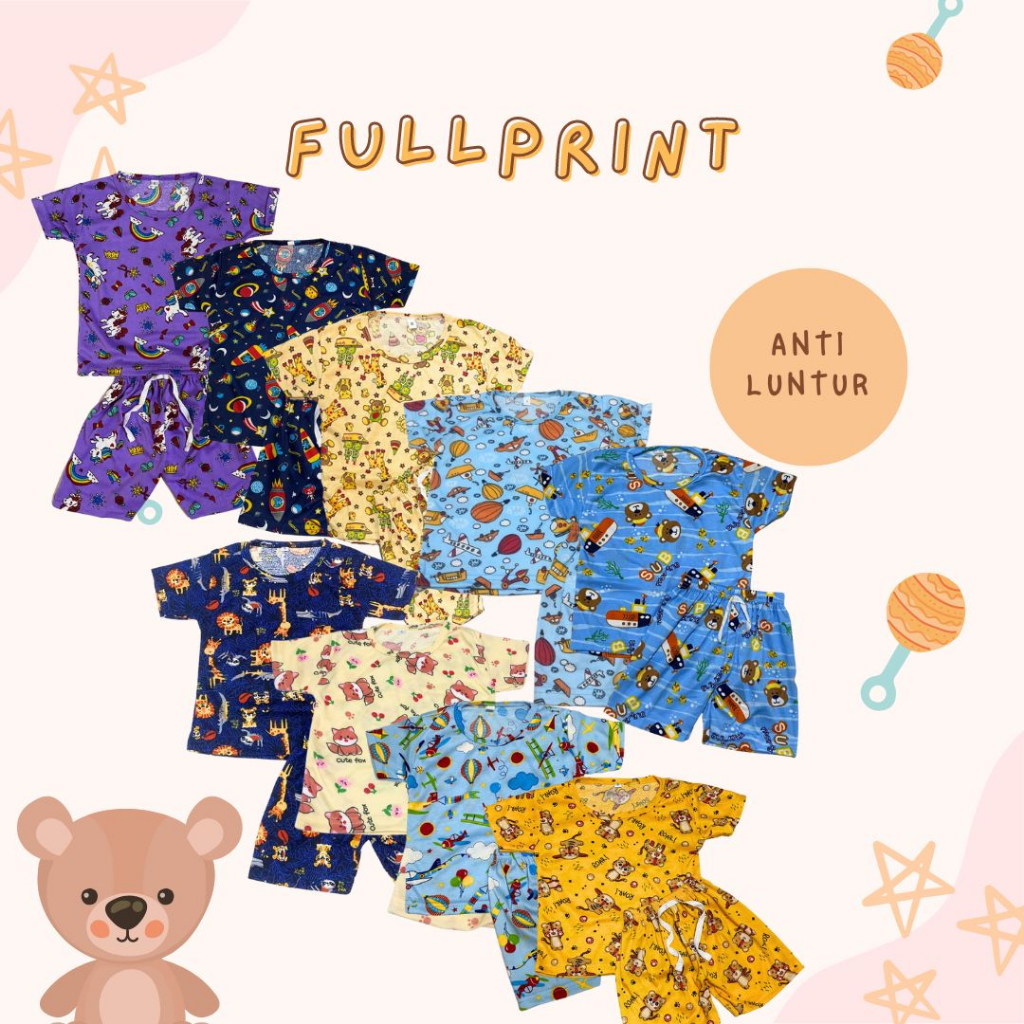 BabynKids - Setelan Anak Laki Laki motif lucu/ Setelan Anak Perempuan /. Setelan Anak Unisex / Setelan Anak Fullprint