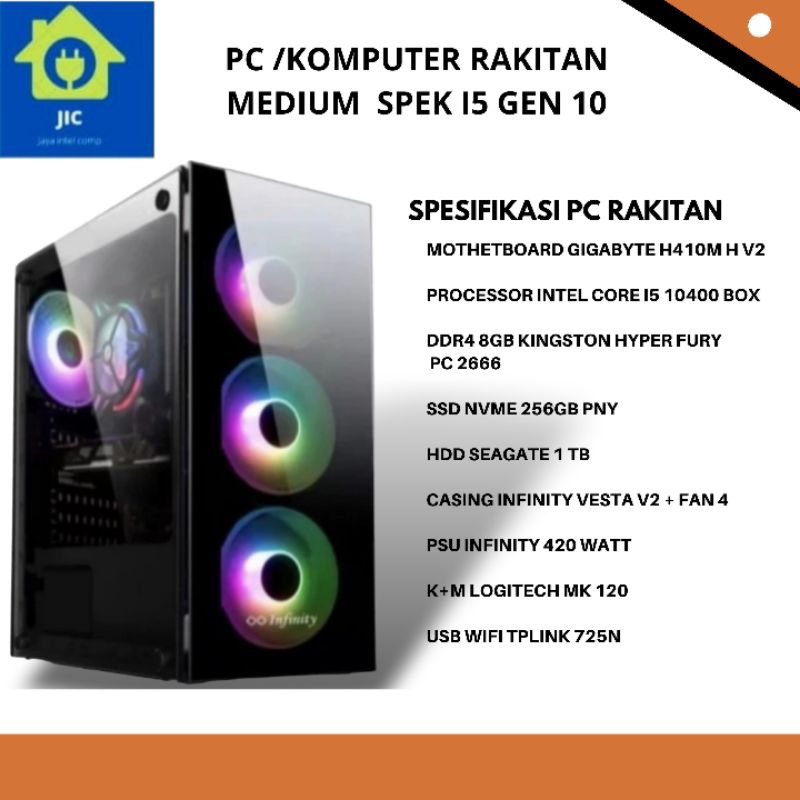 PC /KOMPUTER RAKITAN MEDIUM SPEK I5 GEN 10