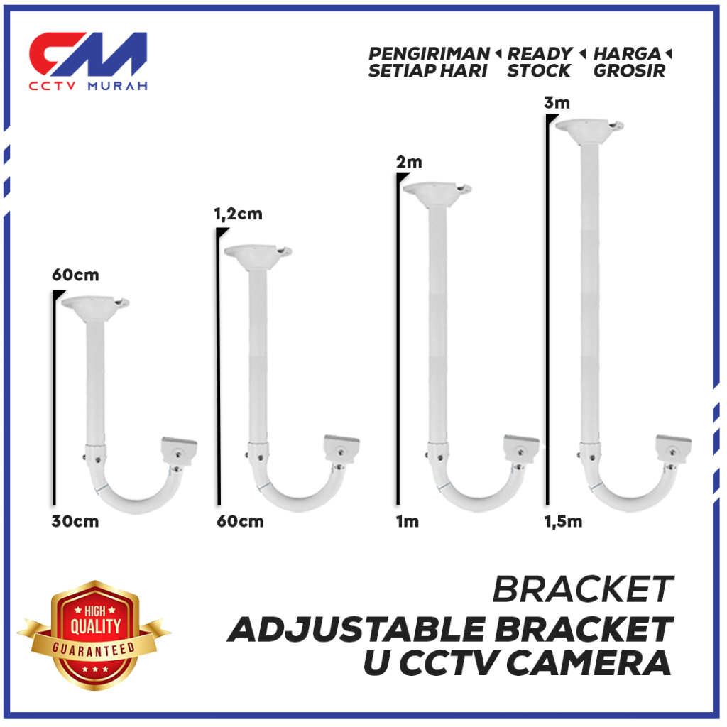 Adjustable Bracket Tiang U CCTV Camera Ukuran Bisa Disesuaikan/Pole Mount Bracket CCTV Camera O