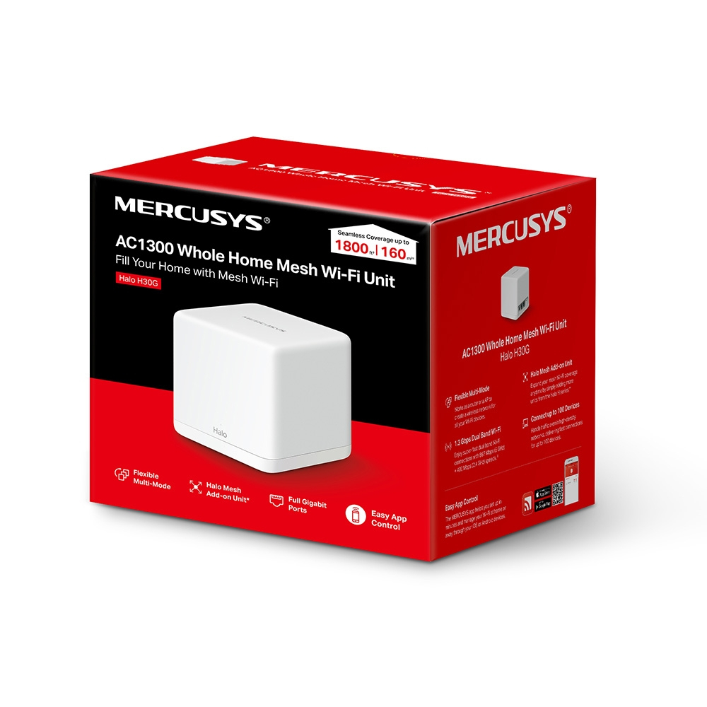 Mercusys Halo H30G AC1300 Dual Band Gigabit Whole Mesh Router (1-Pack)