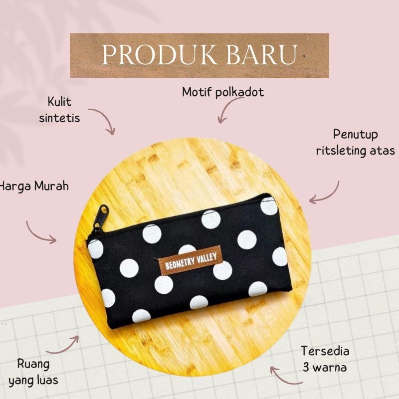 tempat pensil polkadot kotak pensil aestetik
