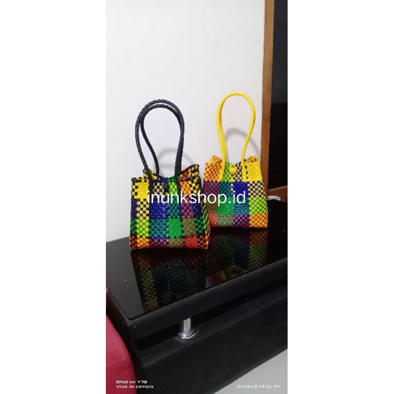 Tas jali motif colorful/tas kantor/tas jali anyaman cantik