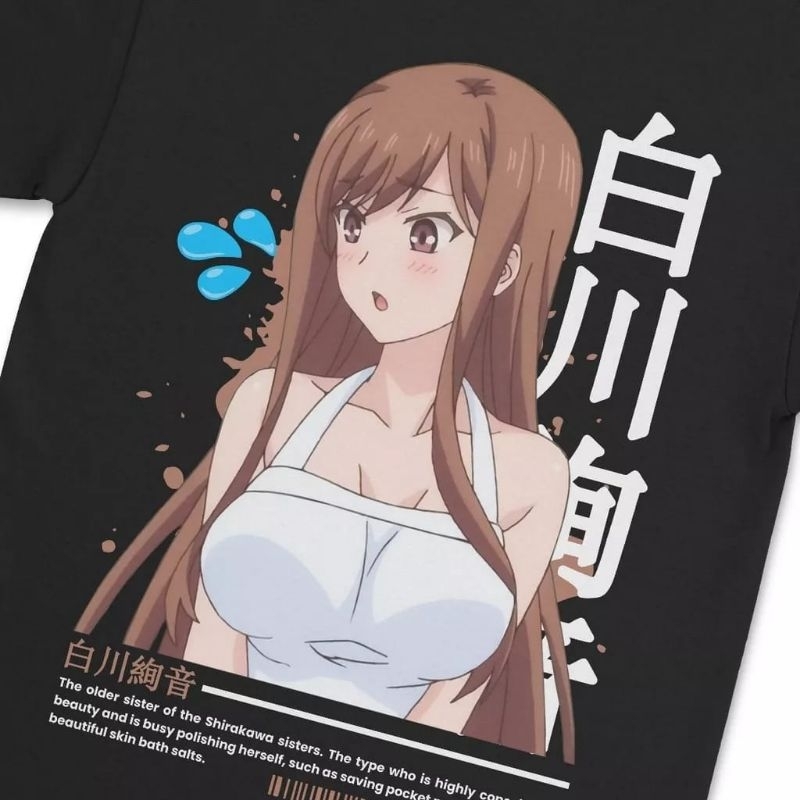 Kaos Anime Overflow Shirakawa Ayane / Kaos Pria / Kaos Distro