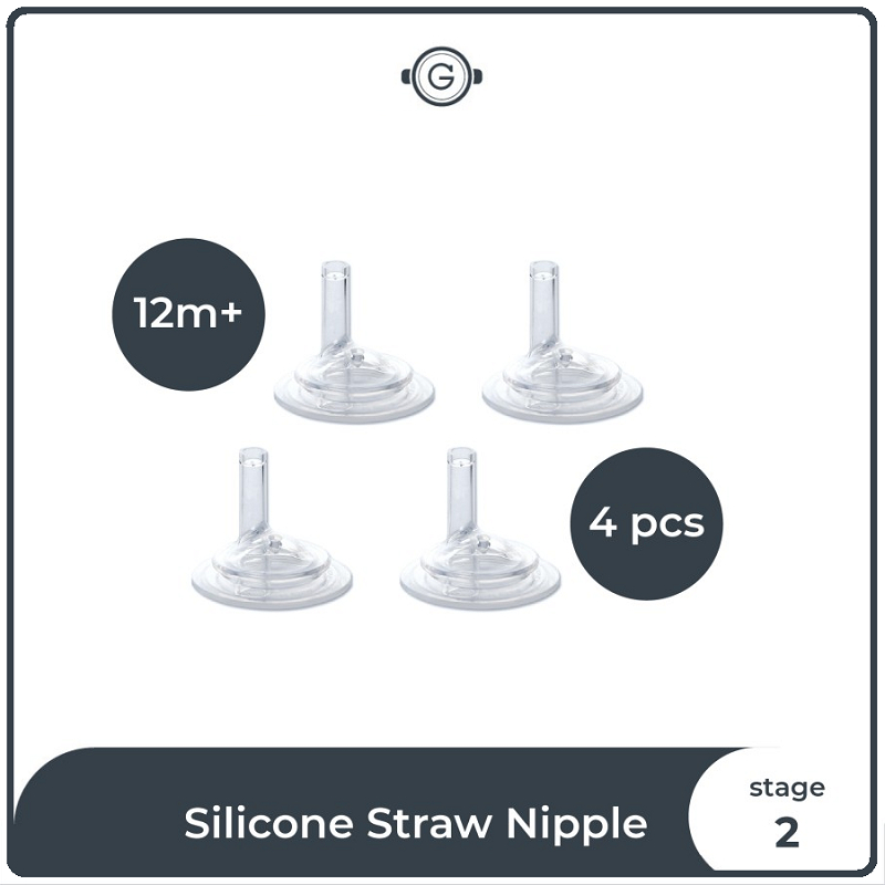 Grosmimi Silicone Straw Nipple Stage 2 (4pcs)