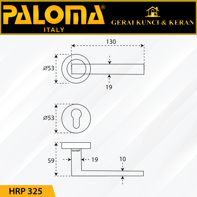 PALOMA HRP 325 Handle Pintu Roses Stainless Steel Lever Gagang Door