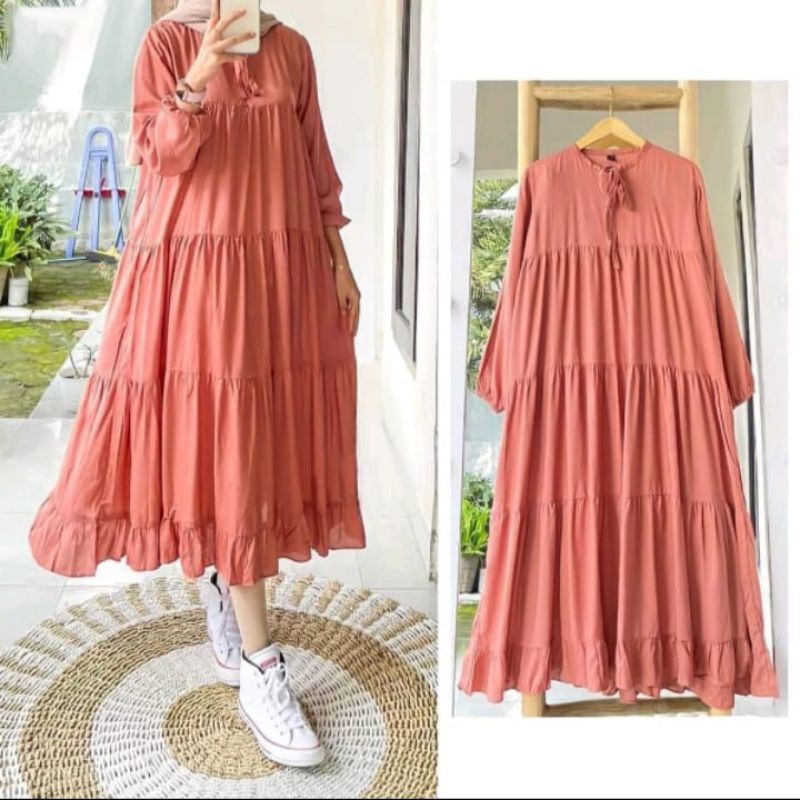 Gamis Katun Polos, Gamis Polos Murah // Gamis Katun Wanita // Gamis Umpak // Gamis susun