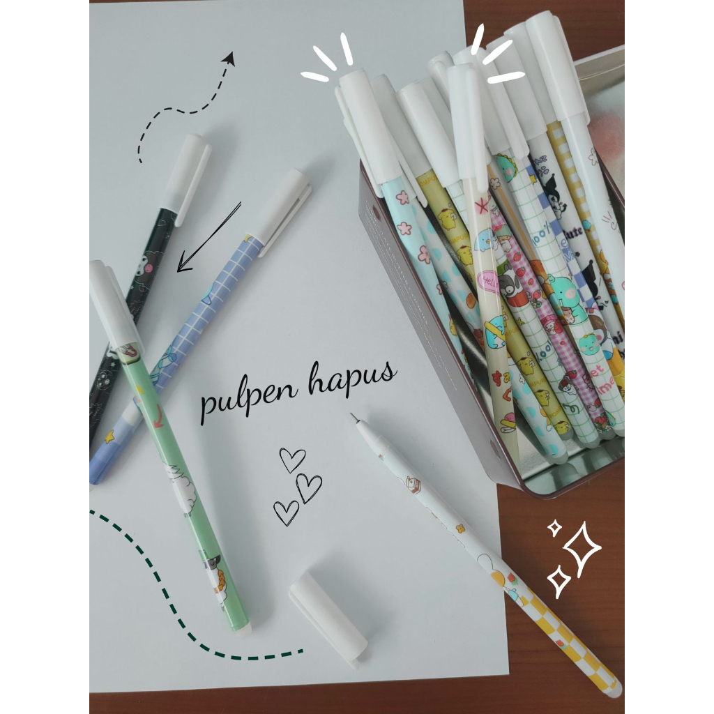 (6 pc) PEN GEL KLIK CETEK PENA bungkus LABUBU