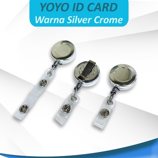 

Yoyo ID Card Silver Chrome Gantungan ID Card Name tag (isi 10 pcs ) Murah Meriah
