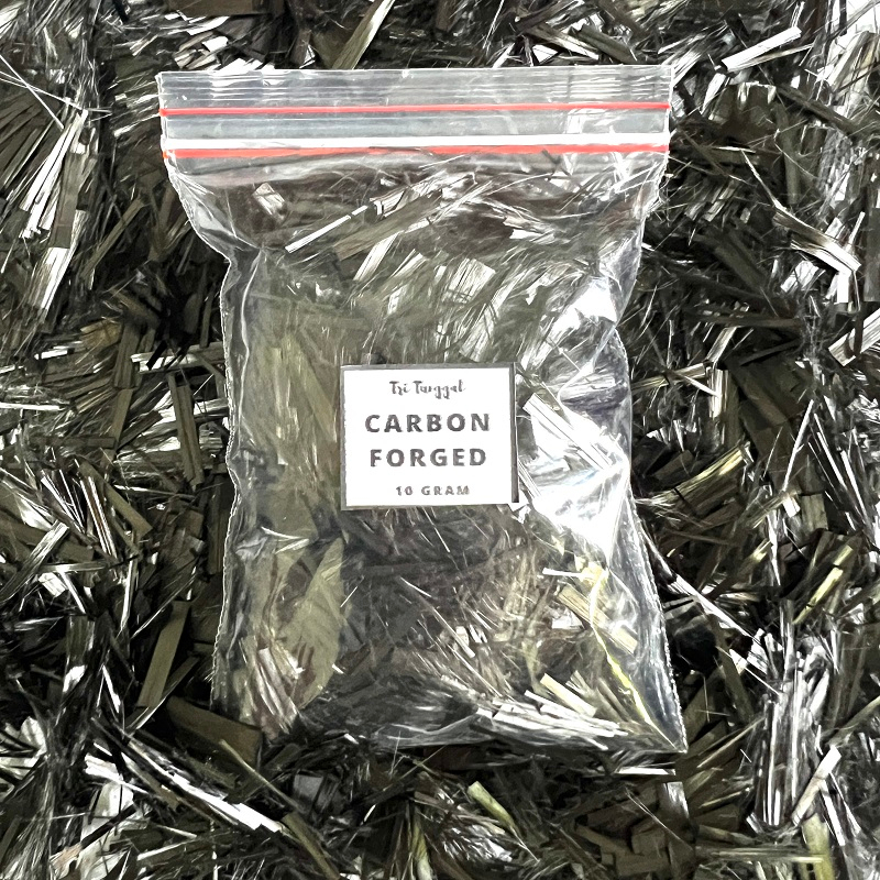 Serat Carbon Forged Isi 10gr Warna Hitam Black Warni Campuran Chopped Serat Premium Metalik Karbon K