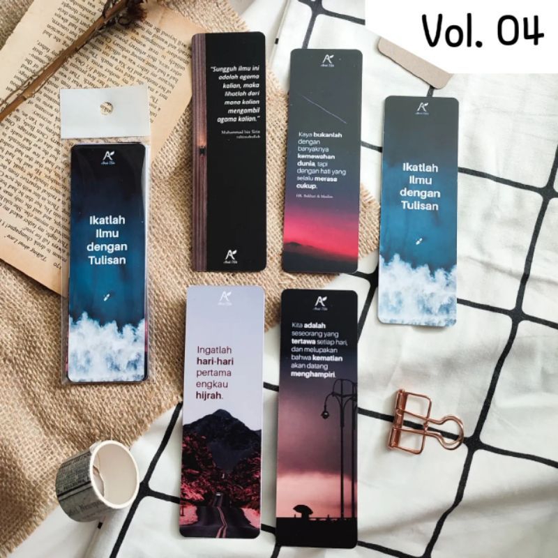 (3 pcs) BOOKMARK PEMBATAS BUKU Islami Muslimah Manhaj Salaf Penanda Buku