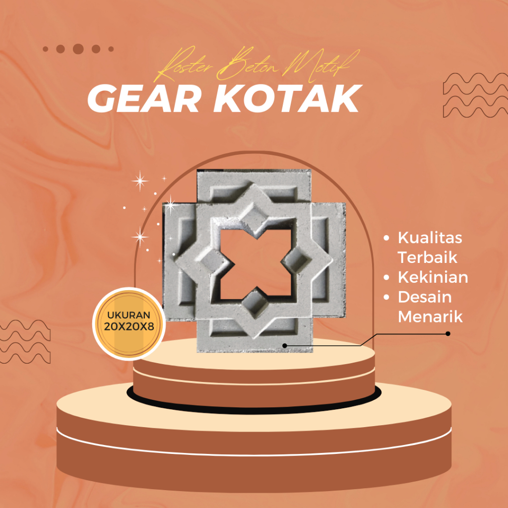Roster Beton Minimalis Atau Loster Beton Motif Gear Kotak