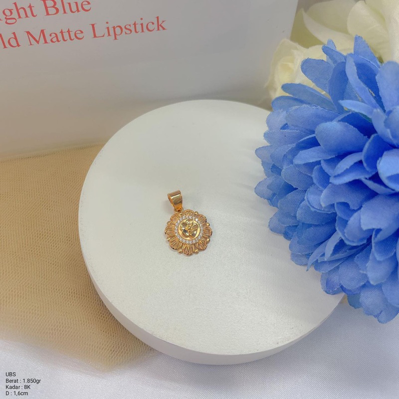 Perhiasan Liontin Emas Bunga Estetik UBS 8k / 375