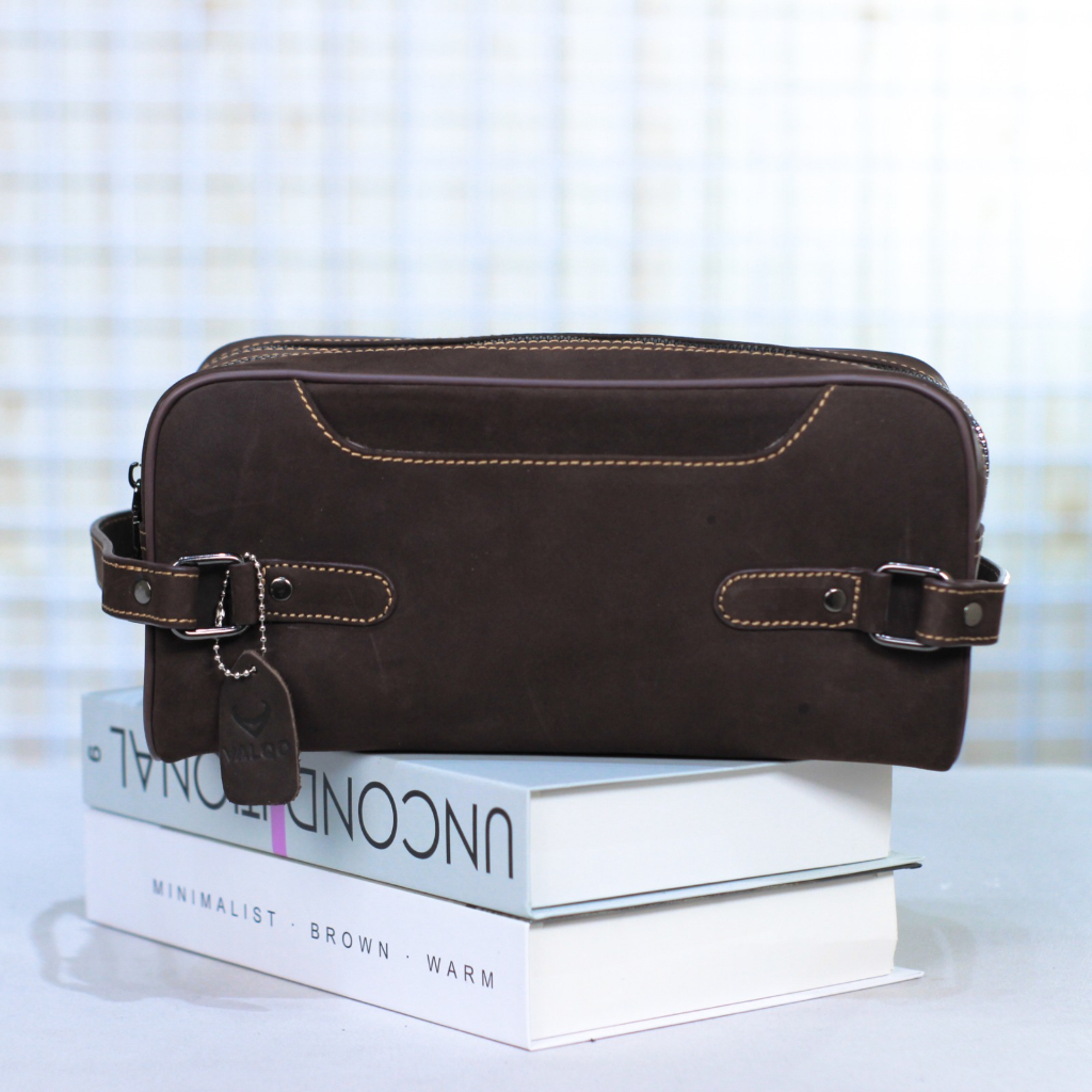 [VALQO] DISON CH Handbag kulit sapi Crazy Horse Pouch Pria Wanita Bisa COD