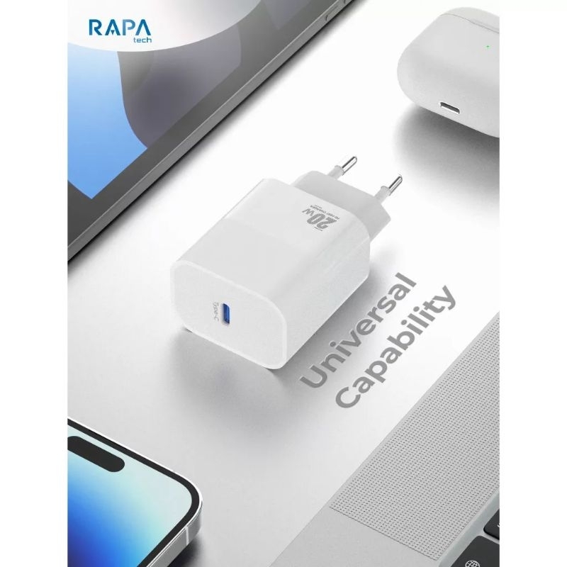 Rapa CH1063 Power II Charger 20w Quick Charge PD20w with USB-C to USB-C Cable