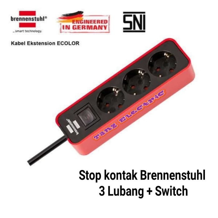 BRENNENSTUHL 4 LUBANG/STOP KONTAK 4 LUBANG+SWIT/STOP KONTAK 4L