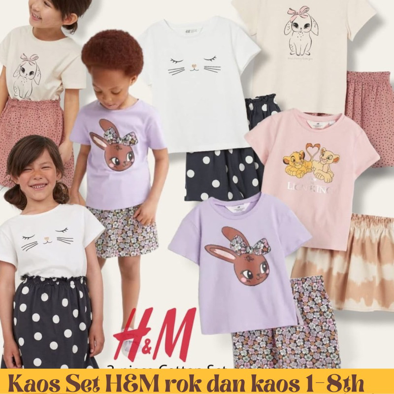 Kaos Rok H&M Set Dress disney Dress h&m Zara