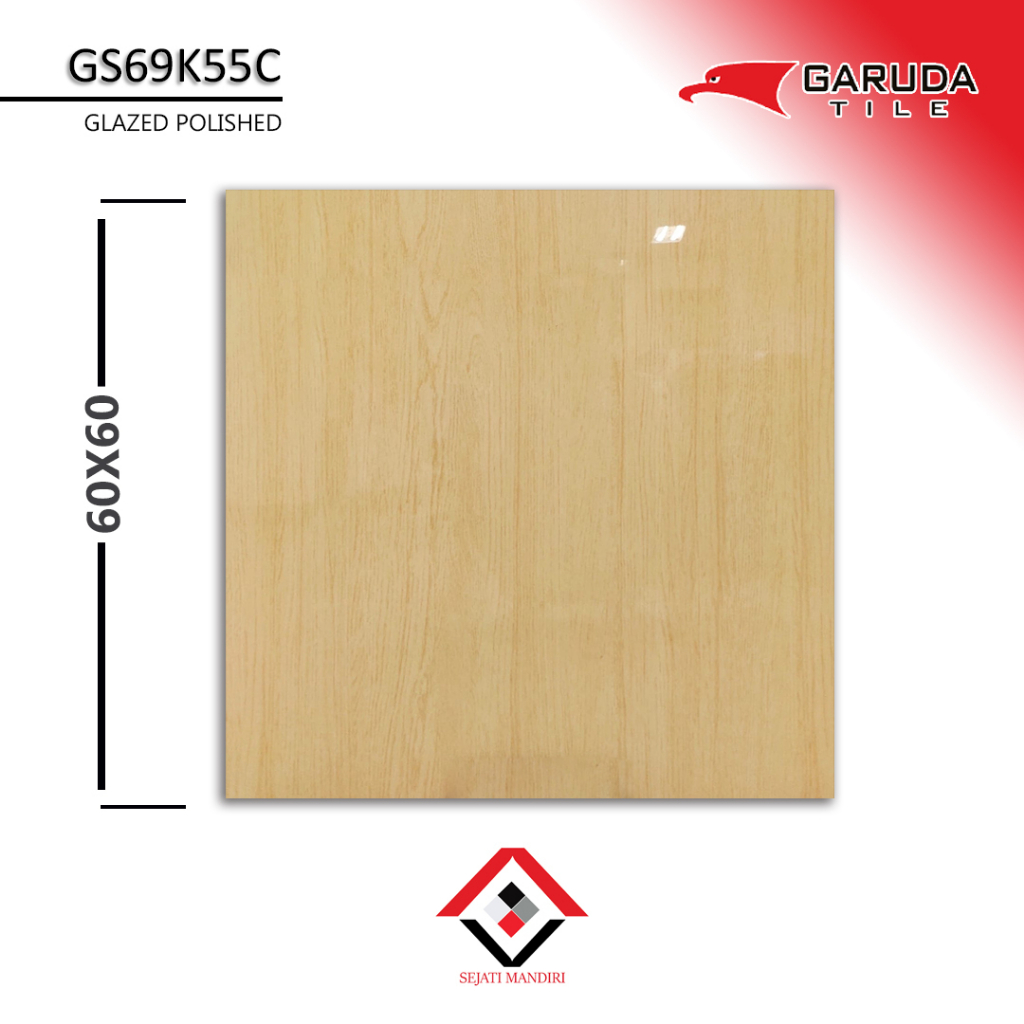 granit 60x60 - motif kayu glossy - garuda iroko med brown