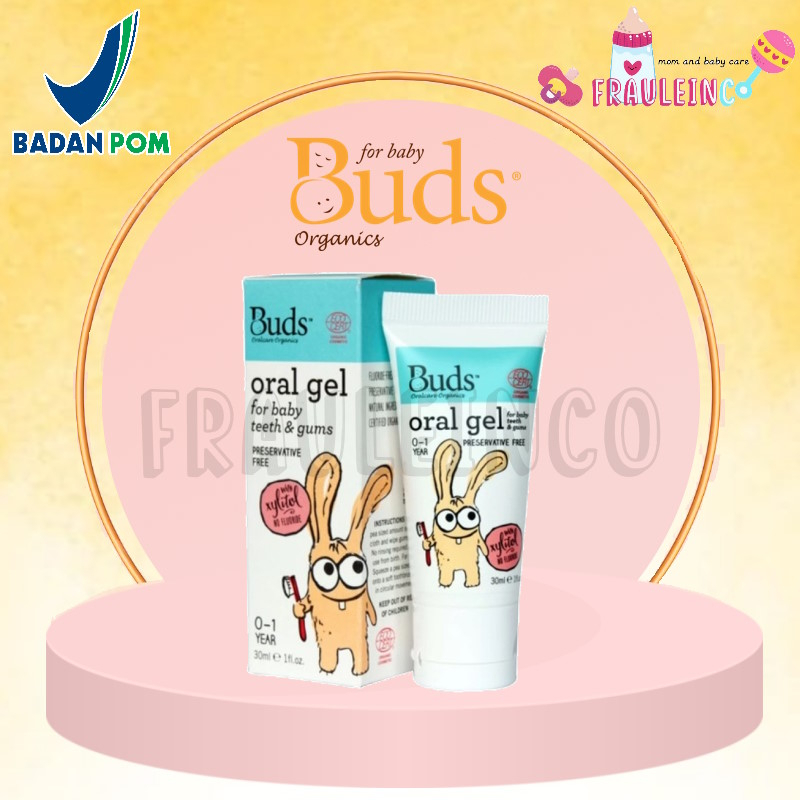 Buds Organics - Oral Gel for Baby Teeth and Gums Toothpaste 30ml - Pasta Gigi Anak (0-1 tahun)