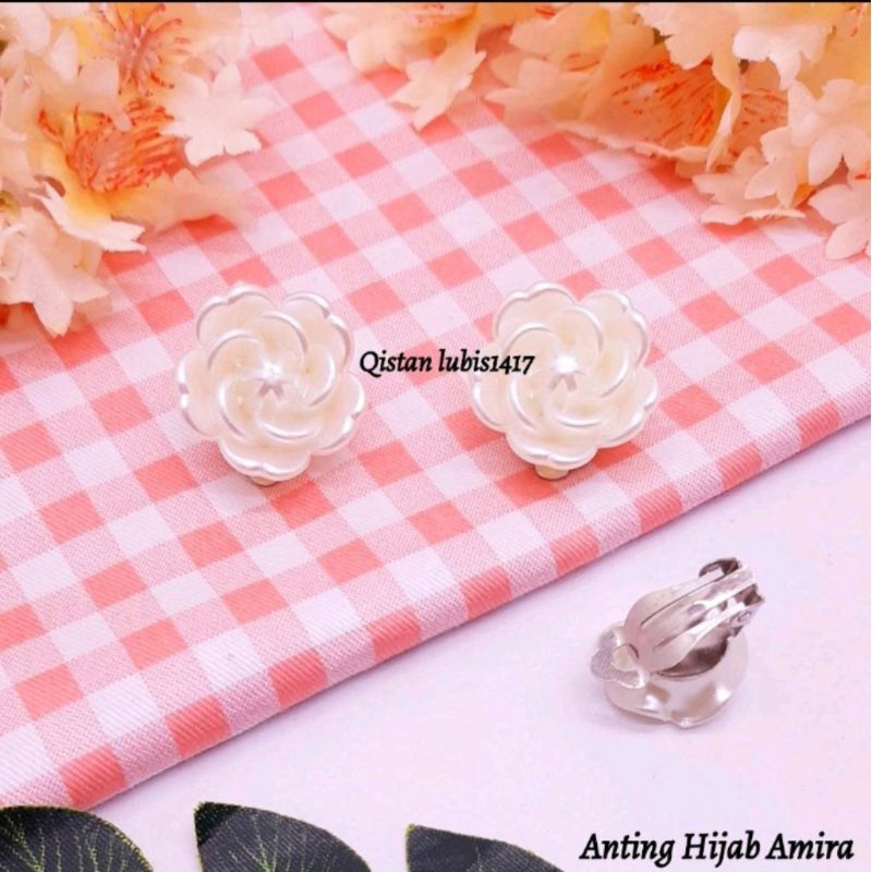 Anting klip Hijab Flower/ANTING HIJAB KLIP