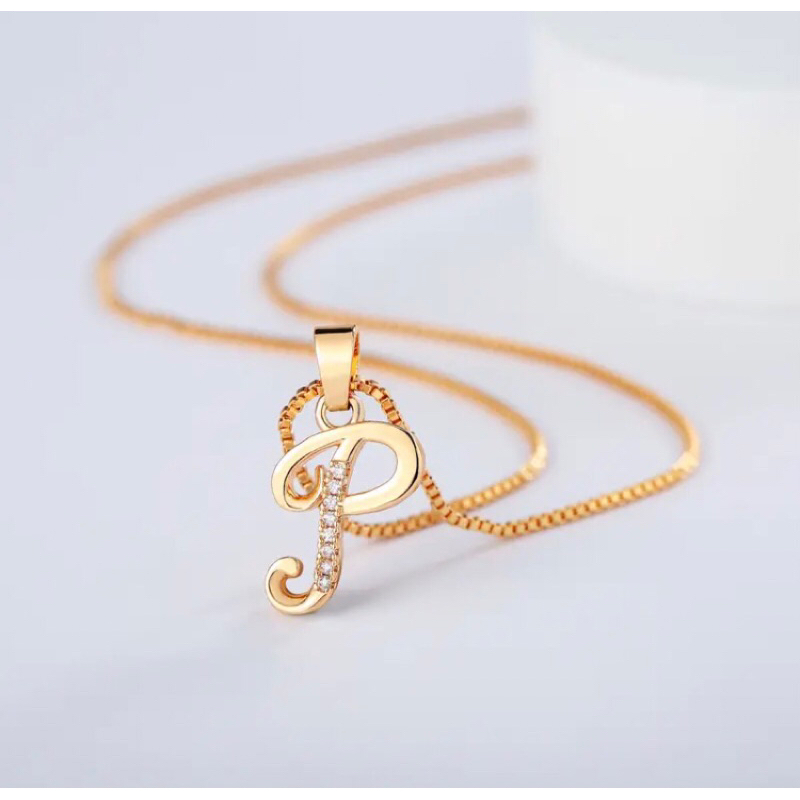 Kalung Inisial Huruf A-z Anti karat