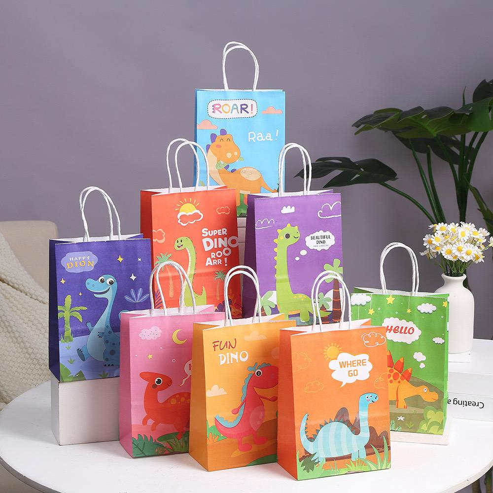 

PAPER BAG GODDIE BAG TAS KADO HADIAH SOUVENIR PESTA ULANG TAHUN MOTIF DINO DINOSAURUS