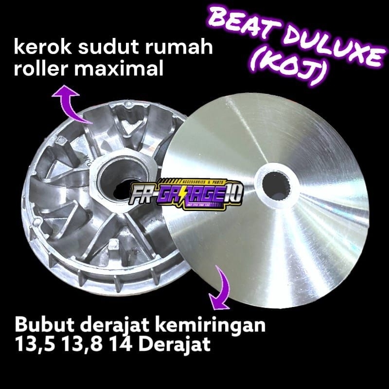 Rumah Roller Pully Scoopy Beat Scopy Genio Bubut 13.8/13.5/14 Costume Bubut Keruk Jalur Loler