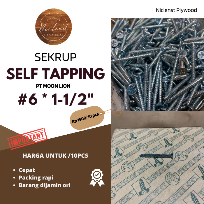 sekrup / sekrup kayu / sekrup self tapping 6 x 1-1/2"