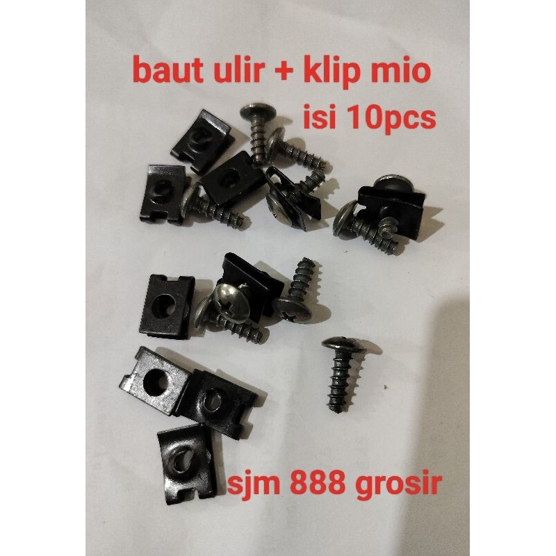 BAUT BODI ULIR + KLIP isi 10pcs YAMAHA MIO