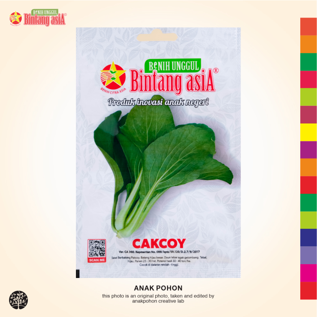 (1 PACK) Benih Caisim Berbatang Pakcoy CAKCOY Seeds - BINTANG ASIA - 2 GRAM