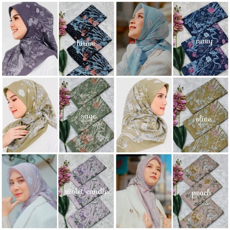 jilbab segi empat  motif voal motif lasercut denay motif voal motif premium (harga grosir partai)