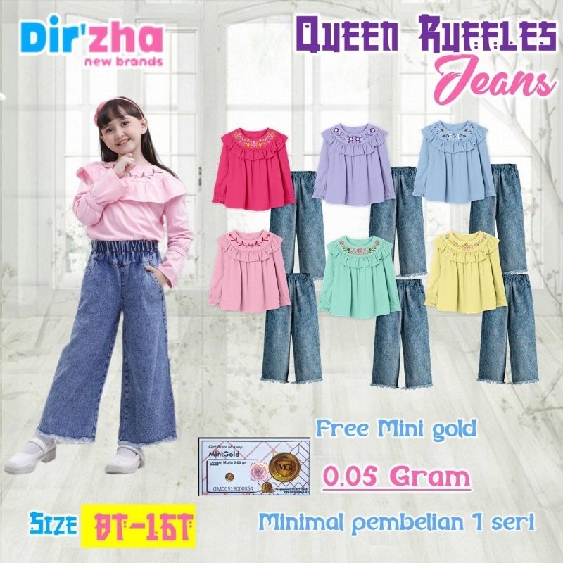 SET DIR'ZHA JEANS | SETELAN KULOT JEANS ANAK CEWEK 8-16 TH