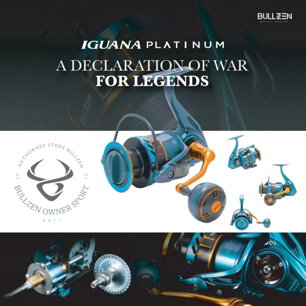 Reel Bullzen Iguana Platinum 2500-5500H /reel pancing /reel spinning/Reel joran pancing / reel murah