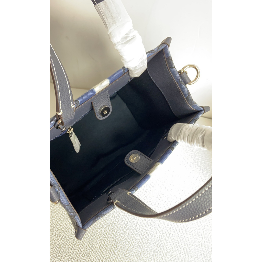 [Instant/Same Day]8417  coach Dempsey Mini Canvas Field Tote 22 Vertical Small Tote Shopping Bag  ttb