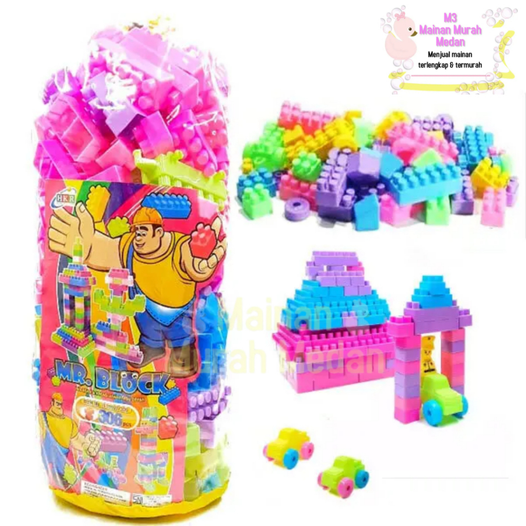 M3 - Mainan Edukasi Kreatif Block Creative Block Isi 306 Pcs Puzzle Jumbo