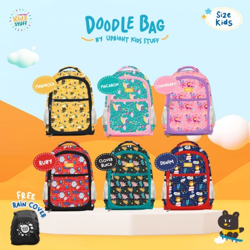 TAS ANAK SEKOLAH TK, SD CEWEK COWOK/DOODLE BAG BY.UPRIGHT KIDS STUFF