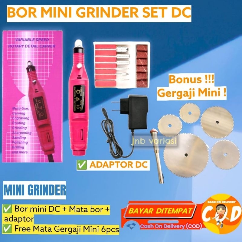 Bor ukir mini set Mata potong bor mini 6pcs Bor ukir poles mini dc nail