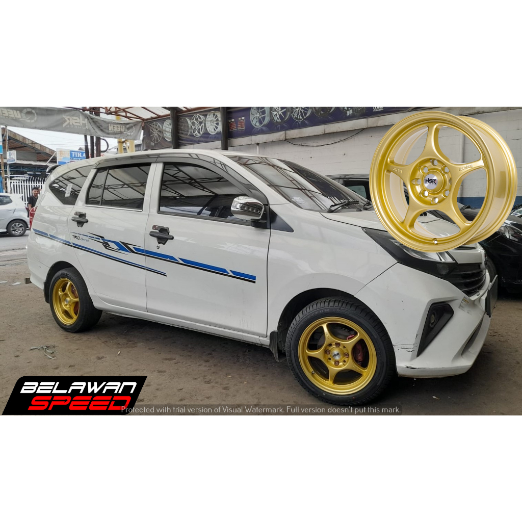 PAKETAN PELEK MOBIL PLUS BAN RING 15 HSR SENSEI PCD 4X100/114,3 UNTUK SIGRA AGYA BRIO IGNIS NISSAN M