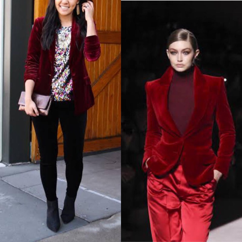 In* velvet blazer jacket women