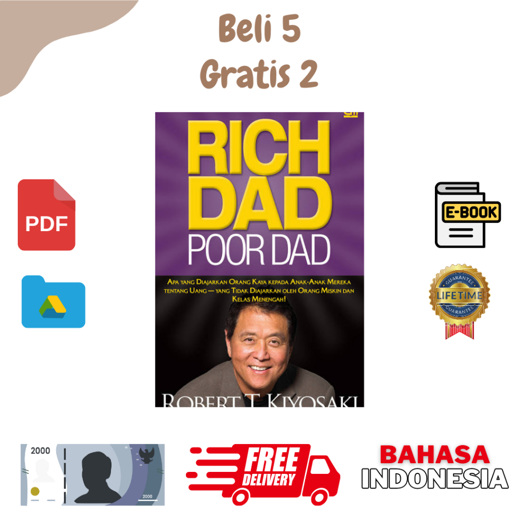 

Rich Dad Poor Dad by Robert Kiyosaki, Dikirim Langsung Lewat WA atau Email
