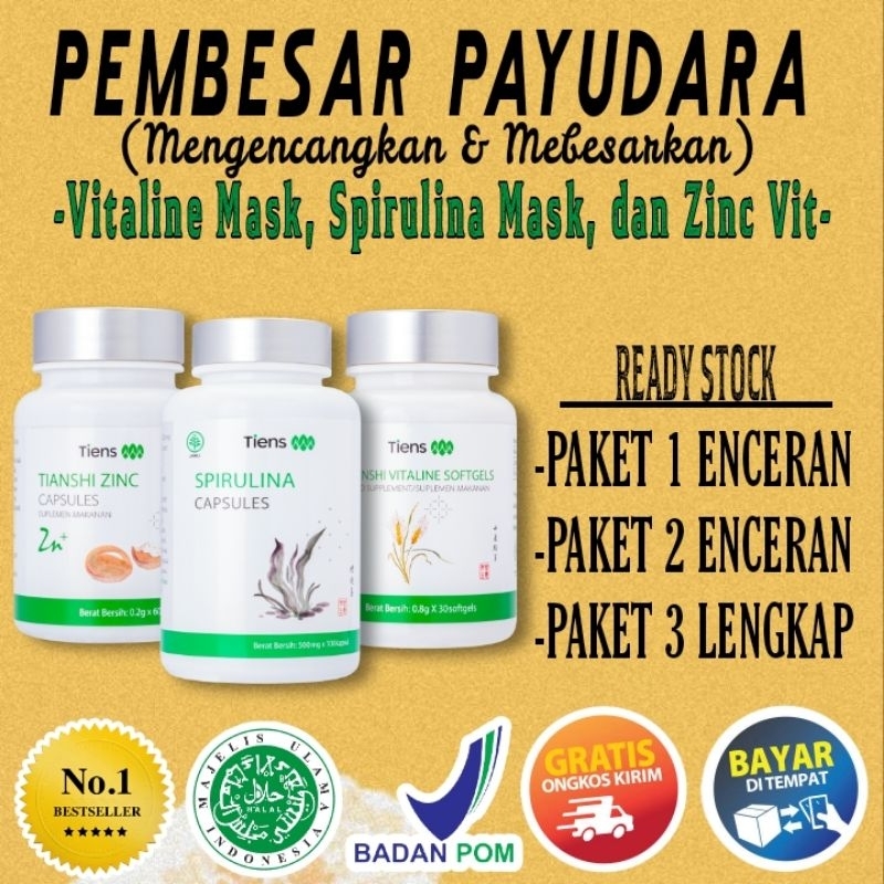 [PROMO] COD BREST PLUS+ / SUPLEMEN PEMBESAR PAYUDARA TIENS/ Pengencang payudara alami herbal/Nutrisi