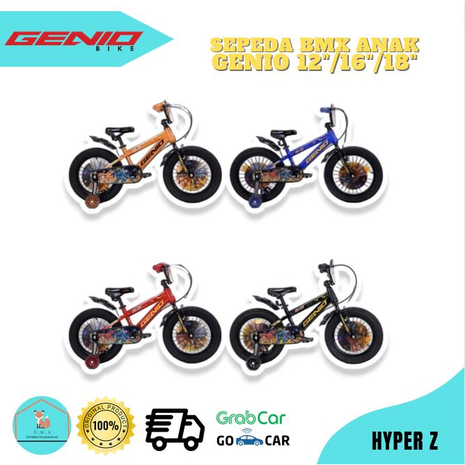 Sepeda Anak BMX Genio Hyper Z 12"/16"/18" Ban Besar