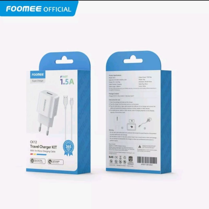 CHARGER CK 12 FOOMEE + KABEL MIKRO 1 METER