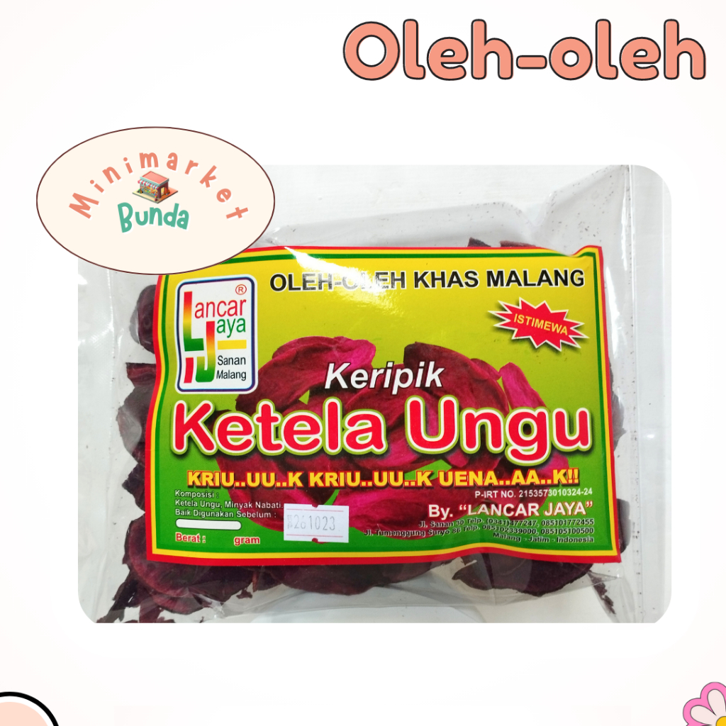 

Keripik Ketela Tela Ungu Murah [Oleh-oleh Khas Malang] - Kripik Camilan Jajan Tela Telo Umbi Ketela Istimewa